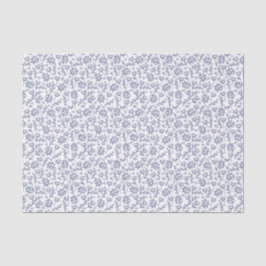Papel De Seda Padrão Floral de Páscoa branca e azul