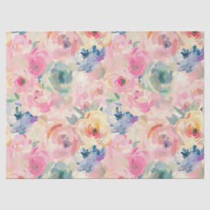 Papel De Seda Padrão Floral de Pastel Colorida abstrato