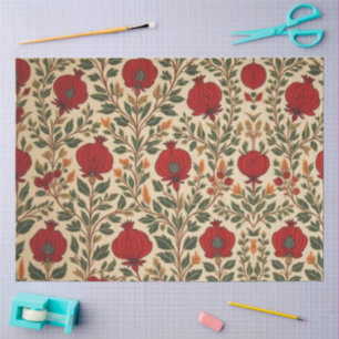 Papel De Seda Padrão floral de romã de William Morris
