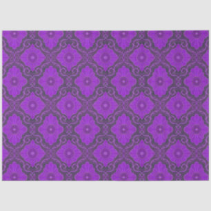 Papel De Seda Padrão Floral de Vintage violeta violeta púrpura