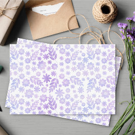 Papel De Seda Padrão Floral Desenhado Da Mão Da lavanda