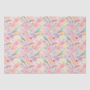 Papel De Seda Padrão floral do primavera de Pastel 02