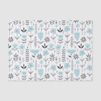 Padrão Floral Escandinavo Azul