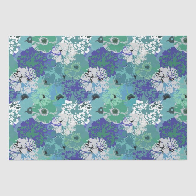Papel De Seda Padrão Floral Moderno Artístico (Frente )