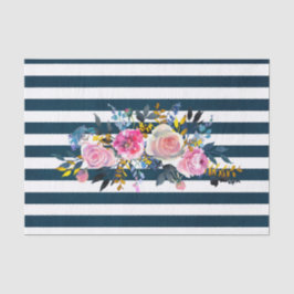 Papel De Seda Padrão Floral Moderno de Stripe