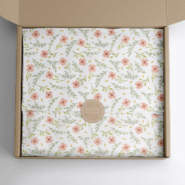 Papel De Seda Padrão Floral Pastel em Aquarela Delicado e Minuci