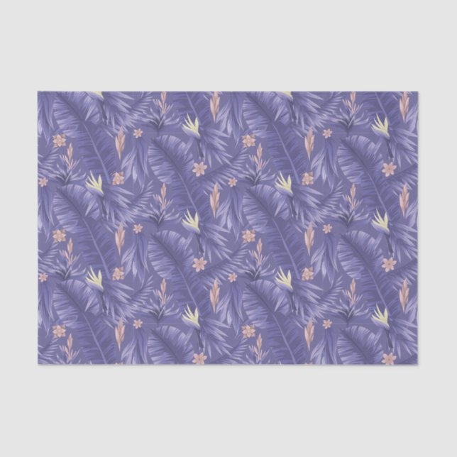 Papel De Seda padrão floral periwinkle elegante (Frente )
