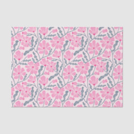 Papel De Seda Padrão Floral Retro Cor-de-Rosa