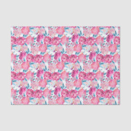 Papel De Seda Padrão Floral Rosa Tropical Boho Chic
