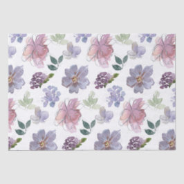 Papel De Seda Padrão Floral Roxo