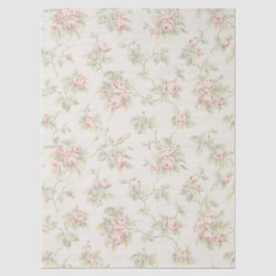 Papel De Seda Padrão Floral Rústico de Rosa Rosa Vintage