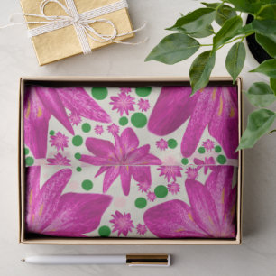 Papel De Seda Padrão Floral Seamless Rosa Quente