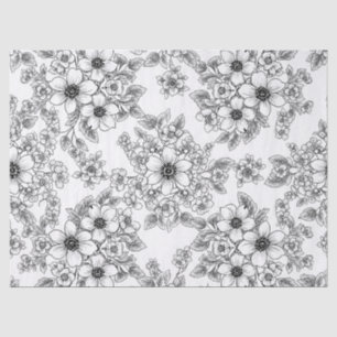 Papel De Seda Padrão Floral Sem Costura de Arte de Linha Minimal
