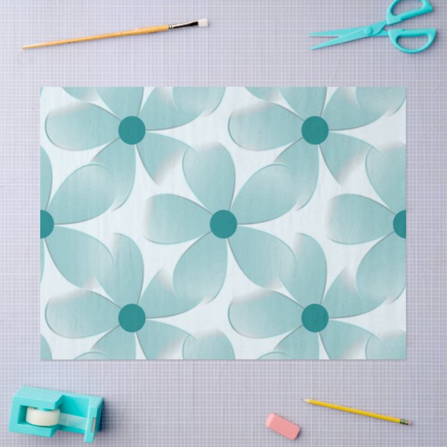 Papel De Seda Padrão floral verde. (Arte )