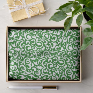 Papel De Seda Padrão Floral Verde Verde Brilhante