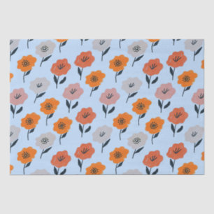 Papel De Seda Padrão Floral Vibrante