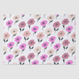 Papel De Seda Padrão Floral Vibrante