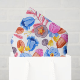 Papel De Seda Padrão floral vibrante com rosa