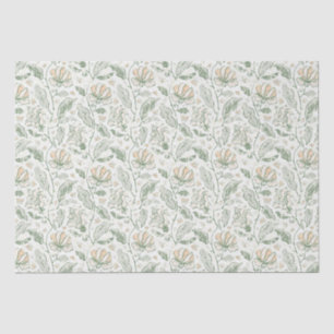 Papel De Seda Padrão Floral Vintage Elegante Pastel Flores