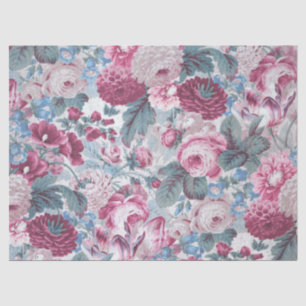 Papel De Seda Padrão Floral Vintage Rosa Artesanato Flor Vermelh