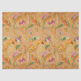 Papel De Seda Padrão Floral Vintage Vibrante