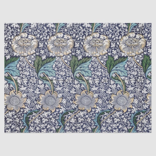 Papel De Seda Padrão Floral - William Morris (Frente )