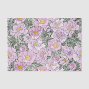 Papel De Seda Padrão florescente de colônia rosa