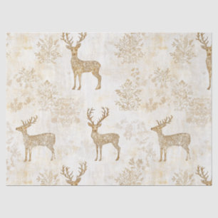 Papel De Seda Padrão Florestal Floral e Corça Vintage (4)