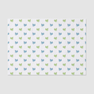 Papel De Seda Padrão Fofo de Carrinho de Bebê Azul e Verde