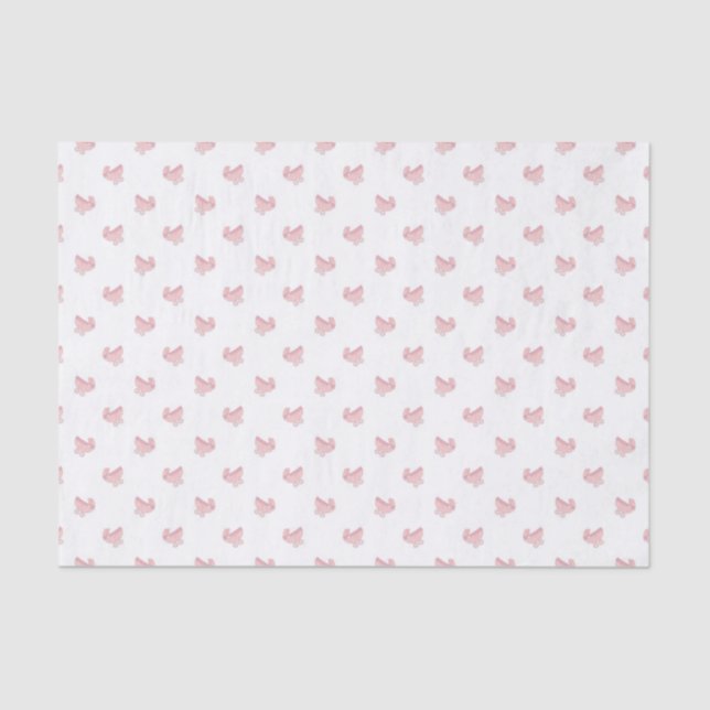 Papel De Seda Padrão Fofo de Carrinho de Bebê Rosa (Frente )