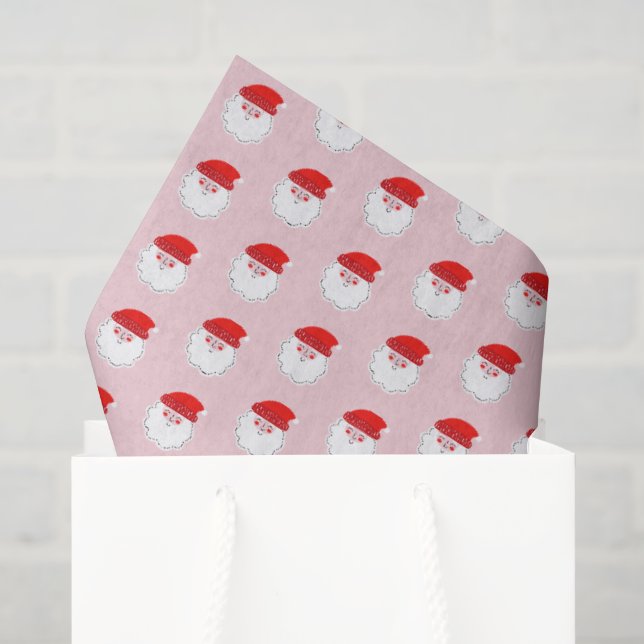 Papel De Seda Padrão fofo do Papai Noel de Natal  (Sacola de presentes)