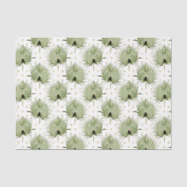 Papel De Seda Padrão Folha Verde 13