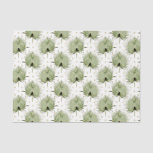 Papel De Seda Padrão Folha Verde 13