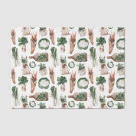 Papel De Seda Padrão Folha Verde 14 Ervas