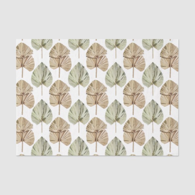 Papel De Seda Padrão Folha Verde 2 (Frente )