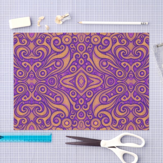 Papel De Seda Padrão Geométrico Abstrato, (Arte )
