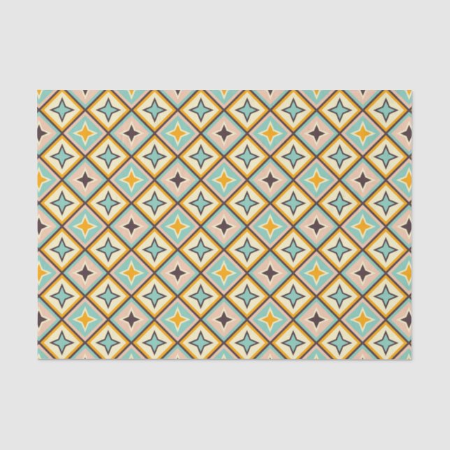 Papel De Seda Padrão geométrico abstrato com formas de diamante (Frente )