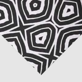 Papel De Seda Padrão Geométrico Abstrato Preto e Branco