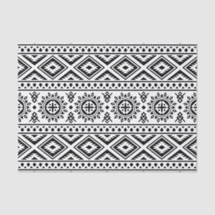 Papel De Seda Padrão Geométrico Branco Negro Tribal Aztec Boho