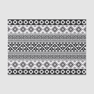 Papel De Seda Padrão Geométrico Branco Negro Tribal Aztec Boho