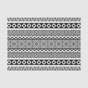 Papel De Seda Padrão Geométrico Branco Negro Tribal Aztec Boho