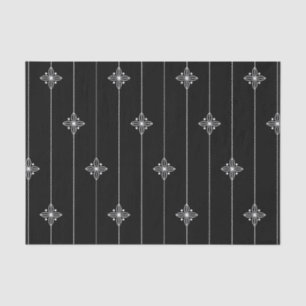 Papel De Seda Padrão Geométrico Branco Preto