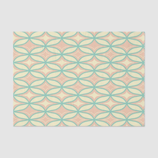 Papel De Seda Padrão geométrico contínuo em formas de diamante (Frente )