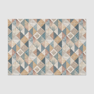 Papel De Seda Padrão Geométrico Cubista Moderno Abstrato de Triâ