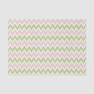 Papel De Seda Padrão geométrico de cor-de-rosa-chic e verde