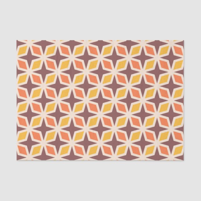 Papel De Seda Padrão Geométrico de Estrela do médio (Frente )