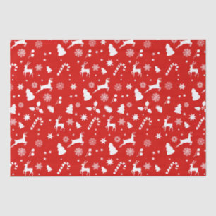 Papel De Seda Padrão Geométrico de inverno Festivo do Natal Verm