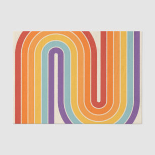 Papel De Seda Padrão Geométrico de Stripes com Estilo Retroativo