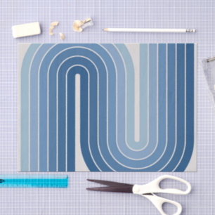 Papel De Seda Padrão Geométrico de Stripes com Estilo Retroativo