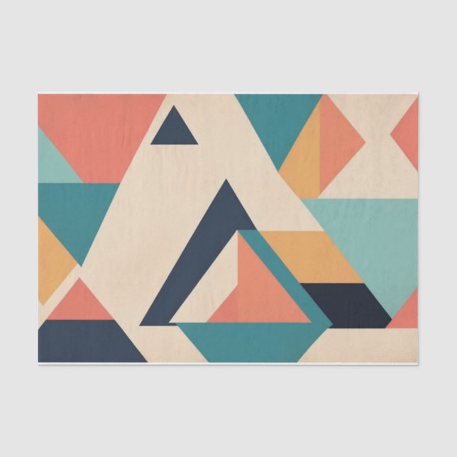 Papel De Seda Padrão Geométrico do Abstrato Retro (Frente )